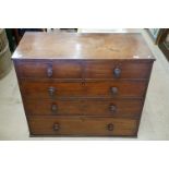 19th century Mahogany Chest of Two Short over Three Long Drawers, 106cm wide x 50cm deep x 88cm high