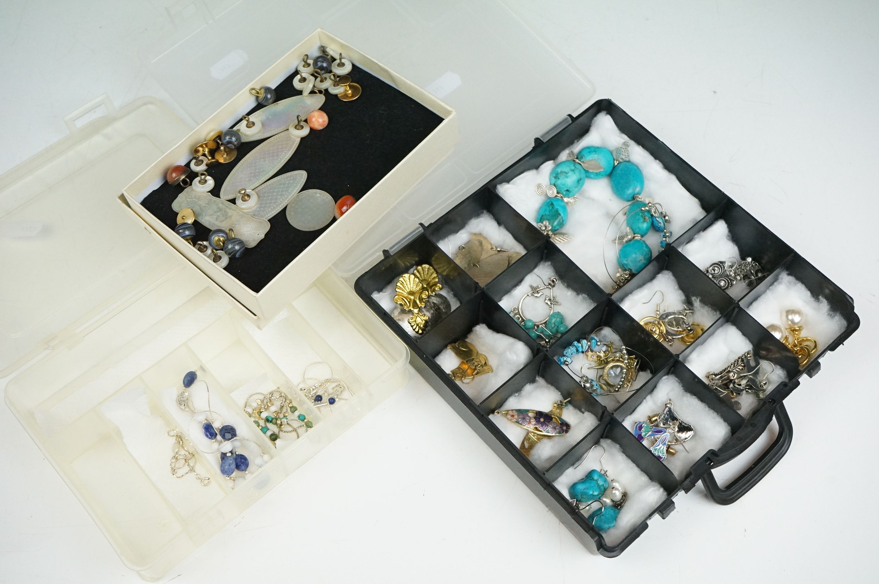 A collection of mainly contemporary costume jewellery to include some silver examples together