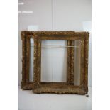Pair of Large Giltwood and Gesso Picture Frames with moulded foliate scrolling decoration, each