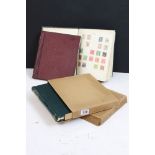 Four Simplex stamp albums housing a collection of British empire stamps to include a good