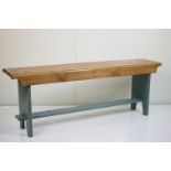 Pine part painted kitchen bench, 118cm long x 43cm high