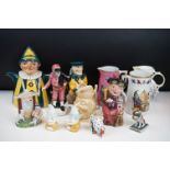 Collection of Punch and Judy related ceramics dating from the 19th Century and later. The lot to