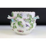 19th Century German Meissen twin handled vase. The vase having applied floral and insect
