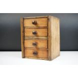 19th century Small Pine Chest of Four Drawers, 28cm high x 22cm wide