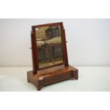 19th century Mahogany Inlaid Rectangular Swing Dressing Mirror held on an inverted breakfront