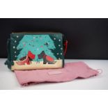 Radley Leather Clutch Bag in the signature ‘ Under the Mistletoe ‘ design with dog tag and dust bag,