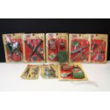 Eight carded Palitoy Action Man accessory sets to include 6 x Action Soldier (Flame Thrower (