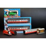 Boxed Hornby OO gauge Thomas & Friends Percy locomotive plus a James locomotive (loose tender), Toby