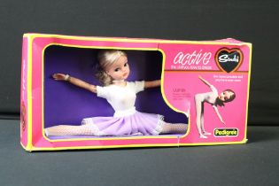Sindy - A boxed Pedigree Sindy 'Active Sindy' ballerina fashion doll, no. 44654, with stand and '