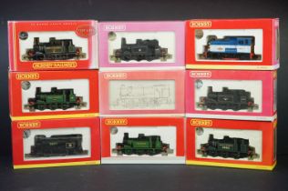 Nine boxed Hornby OO gauge locomotives to include R2550, R2443, R3116, R2783, R2063, R3022, R2151,