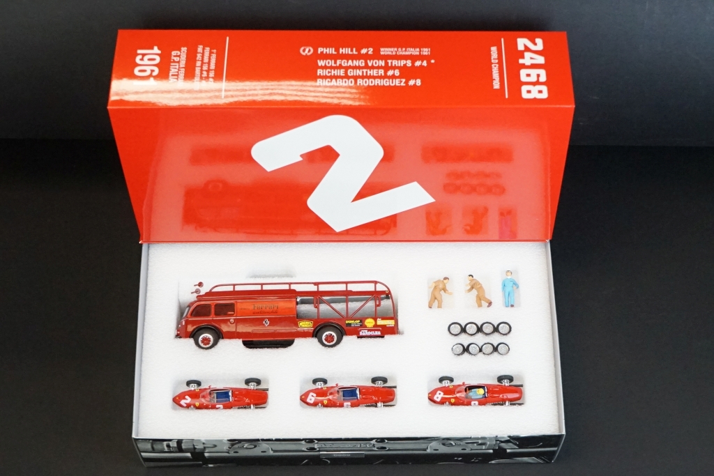 Boxed ltd edn Brumm TRS02 Race Transporter Set Scuderia Ferrari GP Italia 1961 World Champion,