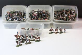 Collection of military metal figures and accessories to include, circa Napoleonic Wars, painted,