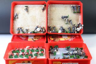 Around 280 Britains Royal Marines & Scots Guards plastic bandsmen figures. (Figures generally gd