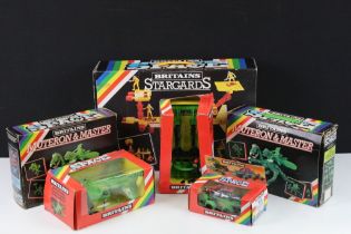 Six boxed Britains Space sets to include 9147 Stargard Boxed Set, 9131 Cybertron and Robot, 9171