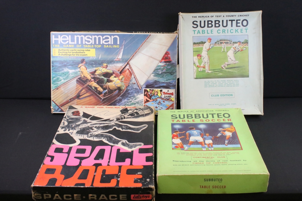 Four boxed table top games to include Lotts Toys Space Race, Triang Helmsman, Subbuteo Cricket - Image 2 of 19