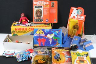 Collection of mixed circa 1970-80s toys and figures to include boxed Merit Battle of the Planets