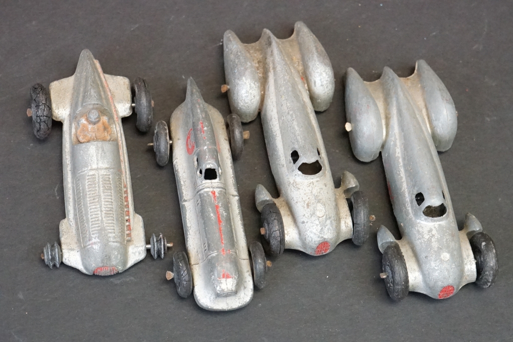 Around 25 early-mid 20th C play worn diecast models to include road, commercial and racing examples - Image 2 of 12