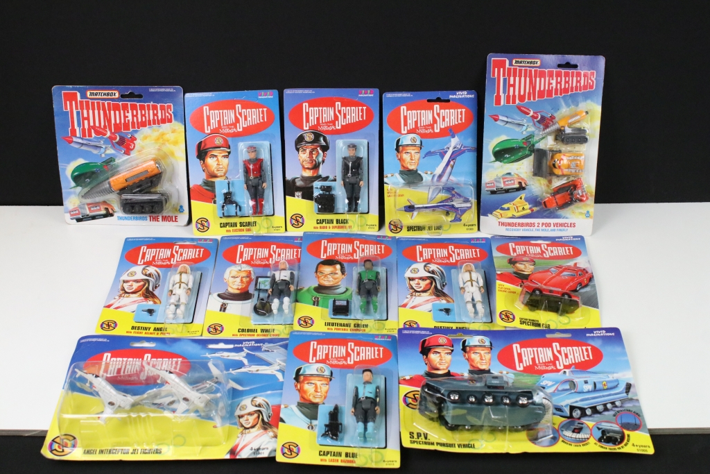 11 Carded Vivid Imaginations Captain Scarlet figures and vehicles plus 2 x carded Matchbox - Image 2 of 11
