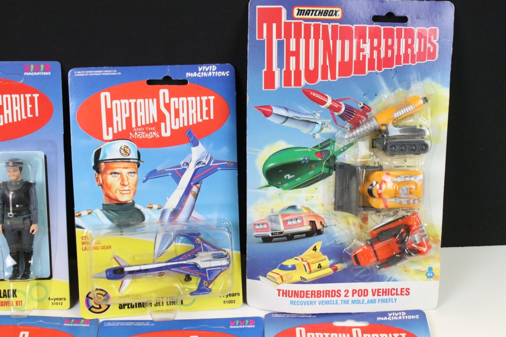 11 Carded Vivid Imaginations Captain Scarlet figures and vehicles plus 2 x carded Matchbox - Image 7 of 11