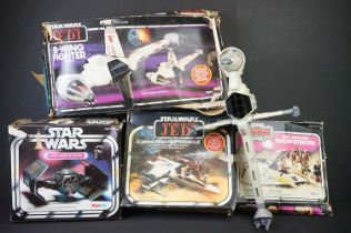 Star Wars - Four boxed original Star Wars vehicles to include Return Of The Jedi B-Wing fighter