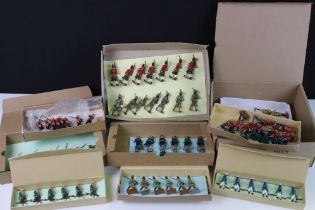 Over 100 assorted metal soldier figures, mostly recasts of Britains, featuring Paris Office French