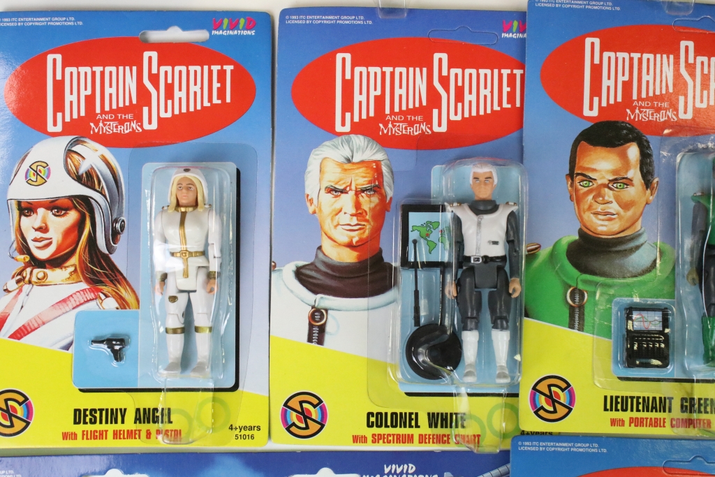 11 Carded Vivid Imaginations Captain Scarlet figures and vehicles plus 2 x carded Matchbox - Image 5 of 11