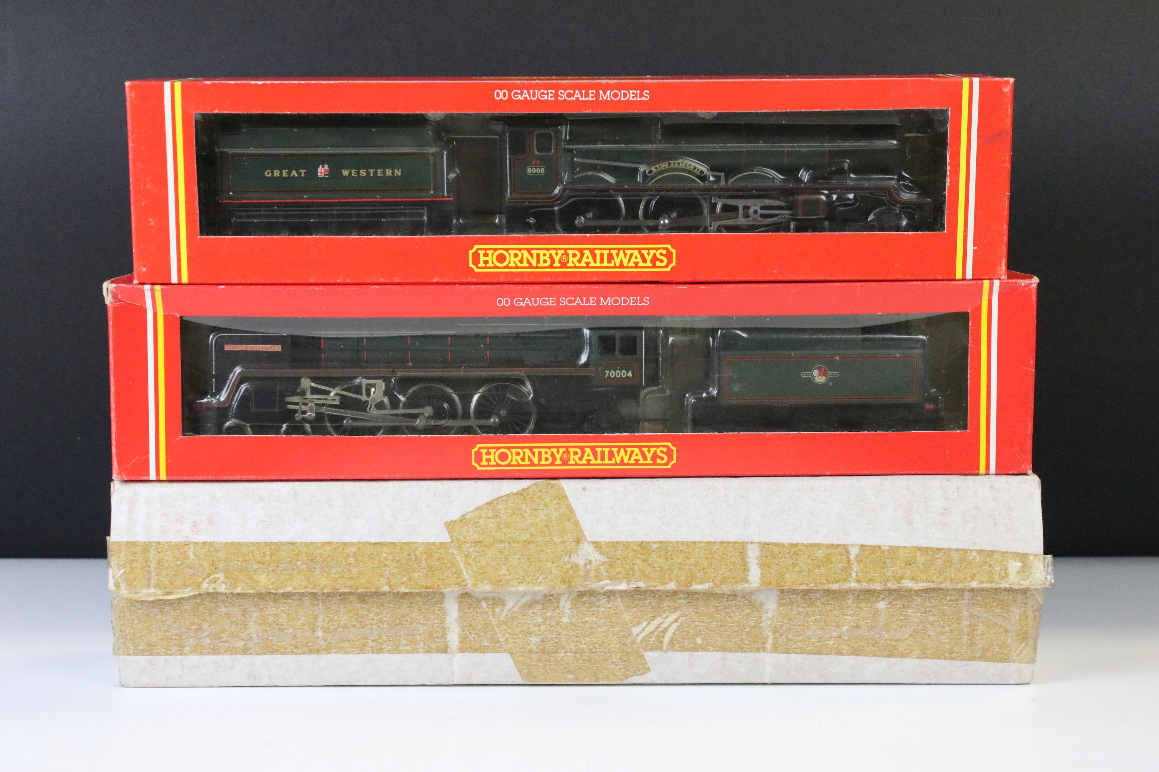Three boxed Hornby OO gauge locomotives to include ltd edn Tennyson, R082 GWR Locomotive King