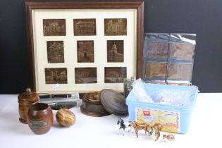 A group of mixed collectables to include a selection of treen, a quantity of ceramic and glass