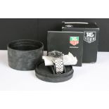 A Gents Tag Heuer professional 20 meter stainless steel wristwatch complete with box and papers.