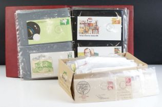 Collection of first day covers, some housed in an album and some loose. A wide range of subjects