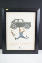 Advertising magazine poster circa 1940 “Guinness For Strength”, 25cm x 37cm