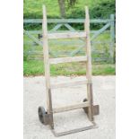 Set of Early to Mid century ' Slingsby ' Wooden and Iron Railway Porter's or Sack Trucks, with