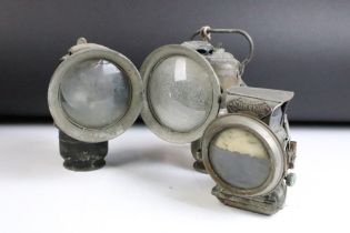 Three vintage Joseph Lucas bicycle lamps to include an early 20th century 'Silver King' (approx 12.