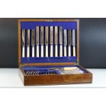 Maple & Co Ltd 'Old English Pattern' six-setting canteen of silver plated cutlery, housed within