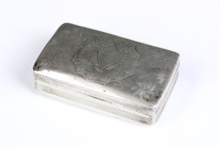 19th century Dutch Sterling Silver Snuff or Tobacco Box with classical decoration