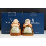 Pair of Royal Doulton ' votes for women toil for men ' salt and pepper shakers in their original