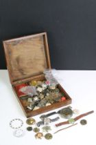 Box of assorted vintage watches and pocket watches, movements and spare parts, including Omega and