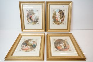 Set of Four Signed L. DuPont Stipple Engravings after the paintings by W. Hamilton R.A. titled