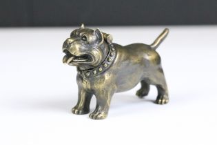 A brass Vesta case in the form of a dog