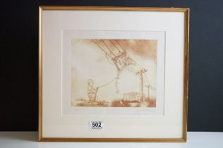 Jeff Macnelly signed limited edition etching, No. 11 of 100, titled “The State Of The Dollar”,