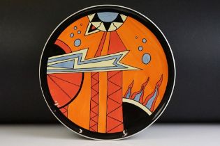 Lorna Bailey for Carlton Ware limited edition wall charger plate painted with an abstracted