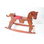 Mid century wooden rocking horse, 89cm long