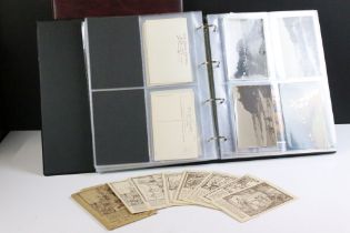 A large collection of postcards contained within two albums to include Topographical examples