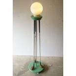 Golf themed Standard Lamp with opaque globular shade supported by three golf clubs, 142cm high