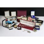 A collection of mainly vintage costume jewellery to include cufflinks, watches, necklaces,