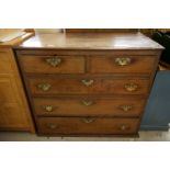 George III Oak Chest of Two Short over Three Long Drawers, 101cm wide x 53cm deep x 90cm high