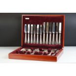 Cooper Ludlam Sheffield silver plated six-setting canteen of cutlery, the handles with beaded