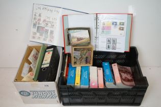 Collection of world stamps across six albums, mostly including GB examples and including a good