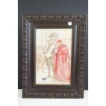 Watercolour of Henry VIII and Cardinal Wolsey, 18cm x 29cm