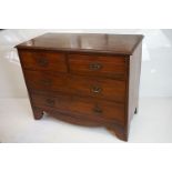 Victorian mahogany chest of 2 short and 2 long drawers, 107cm long x 53cm deep x 84cm high